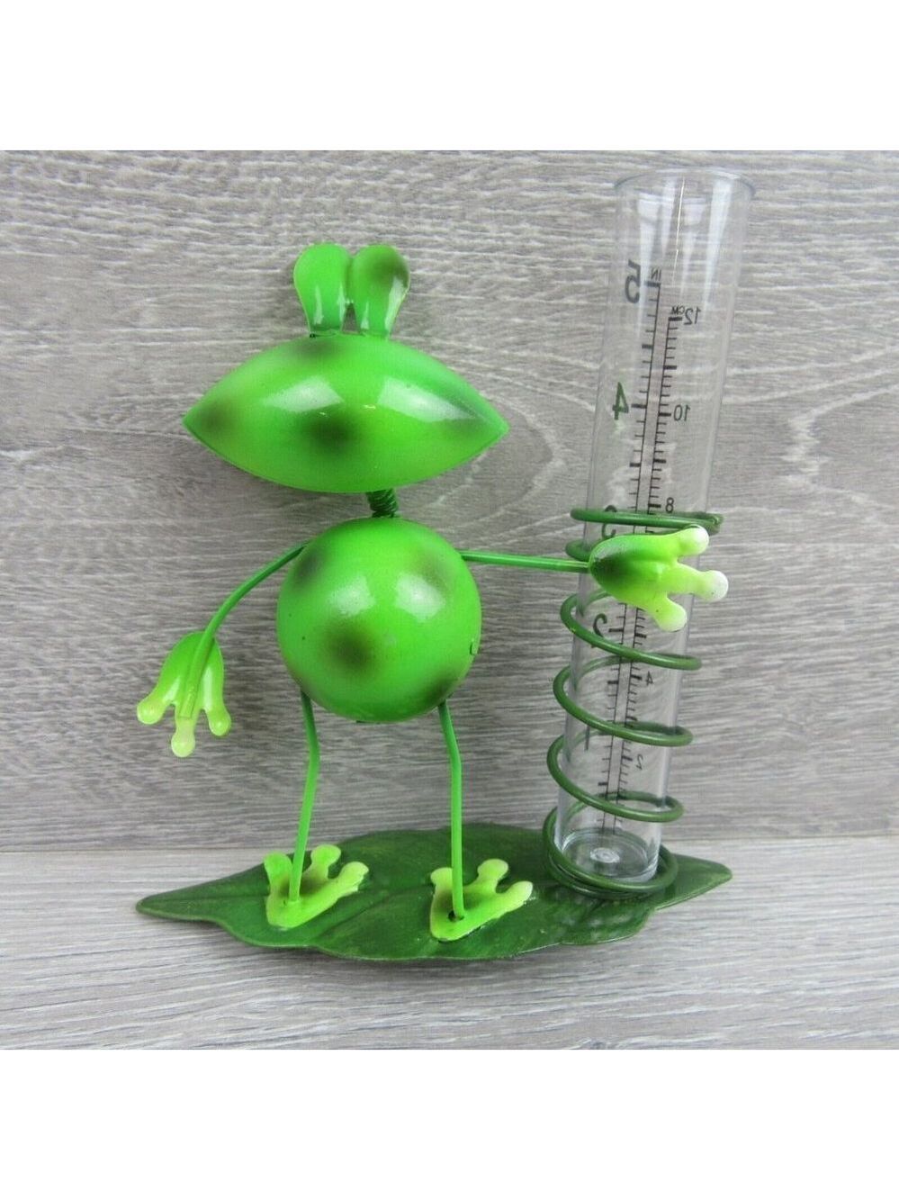 Rain Gauge Garden Metal Stake Frog Decorative Outdoor Yard Decor - Picture 6 of 11